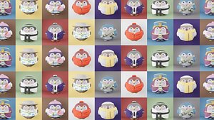 3D Penguins collection model