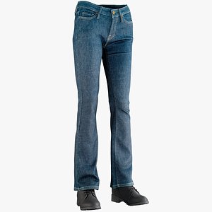 realistic women s jeans 3D model