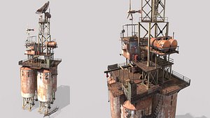 3D Post-Apocalyptic Outpost Tower 2