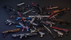 3D Modular Guns - Customizable Animated Weapon Pack