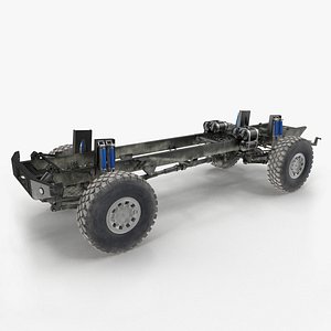 Racing Truck KAMAZ Chassis Rigged 3D Model