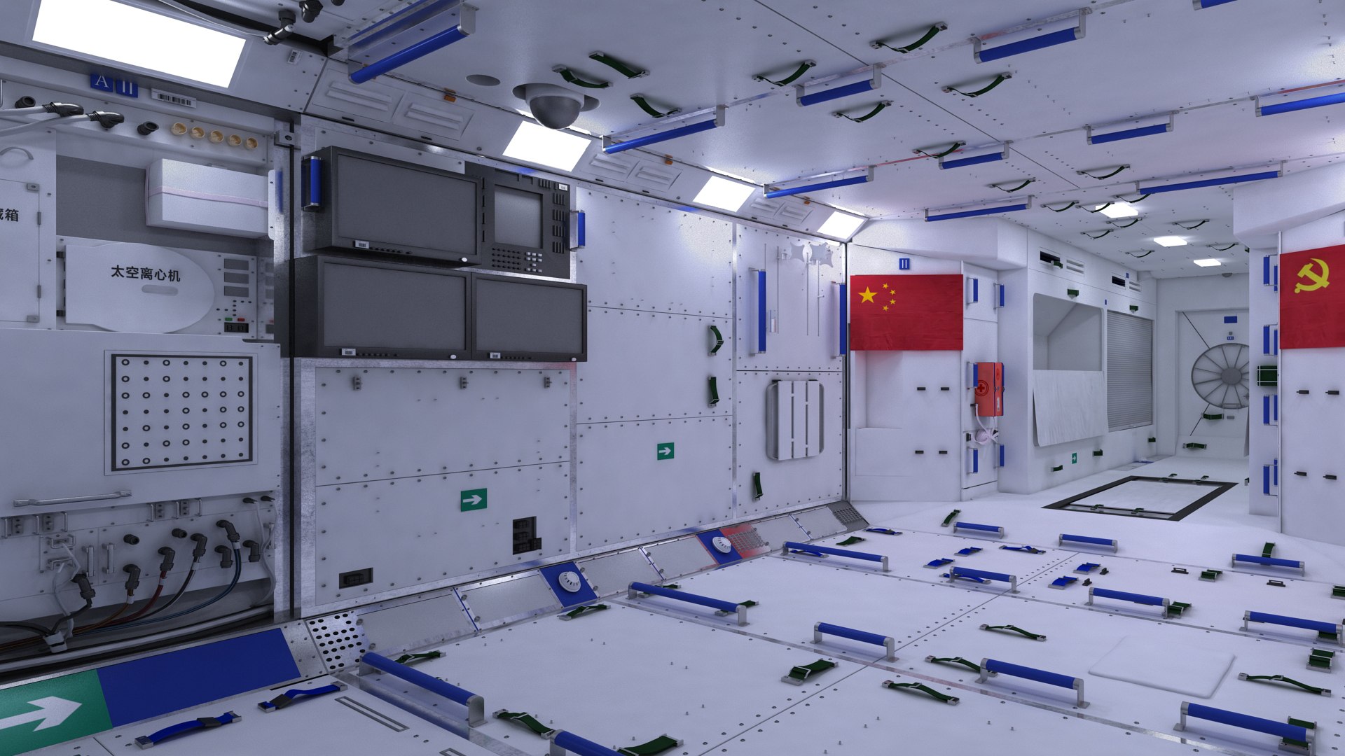 3D Model Chinese Space Station Tiangong Inside And Outside TurboSquid