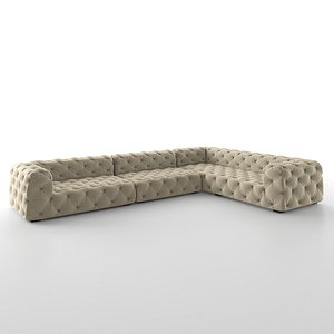 soho tufted upholstered 3D