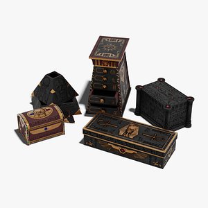 3D OB 02 Egyptian Necromancer Kit - 06 Boxes and small containers model