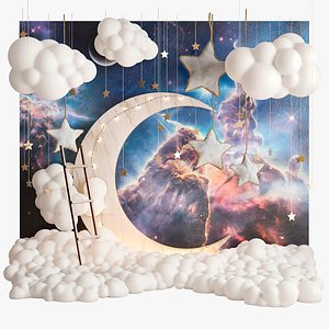 3D Decor for a children room in the style of space model