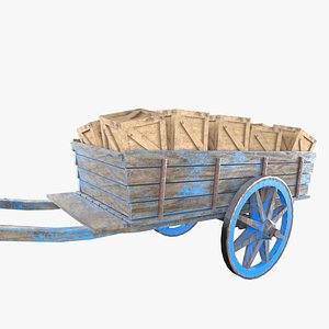 3D wooden cart