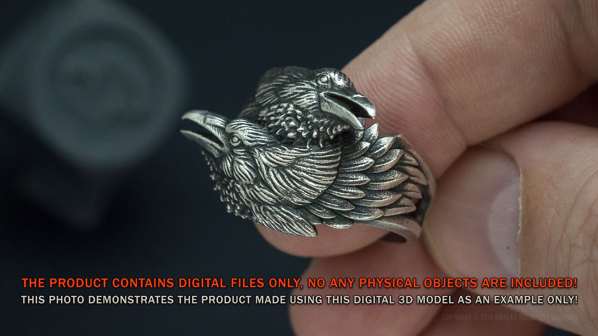3D Two Ravens Viking Ring Jewelry 3D - TurboSquid 1881190