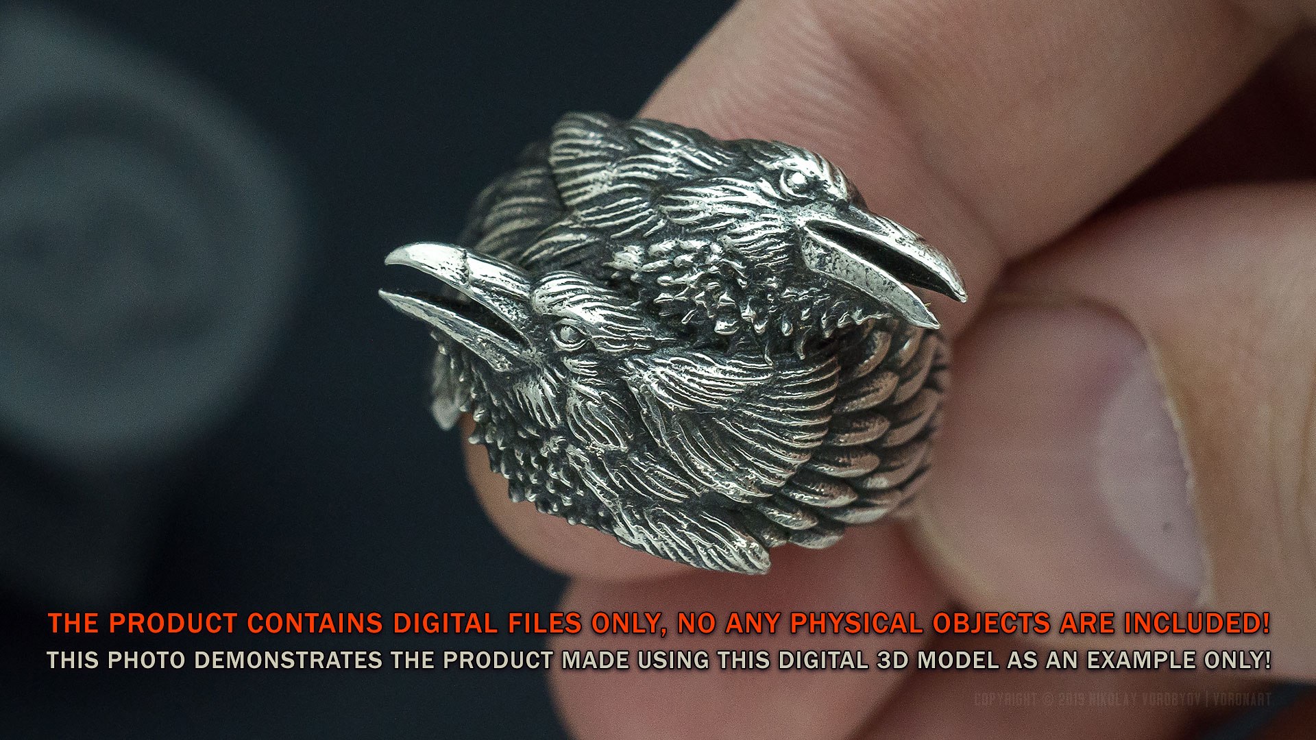 3D Two Ravens Viking Ring Jewelry 3D - TurboSquid 1881190