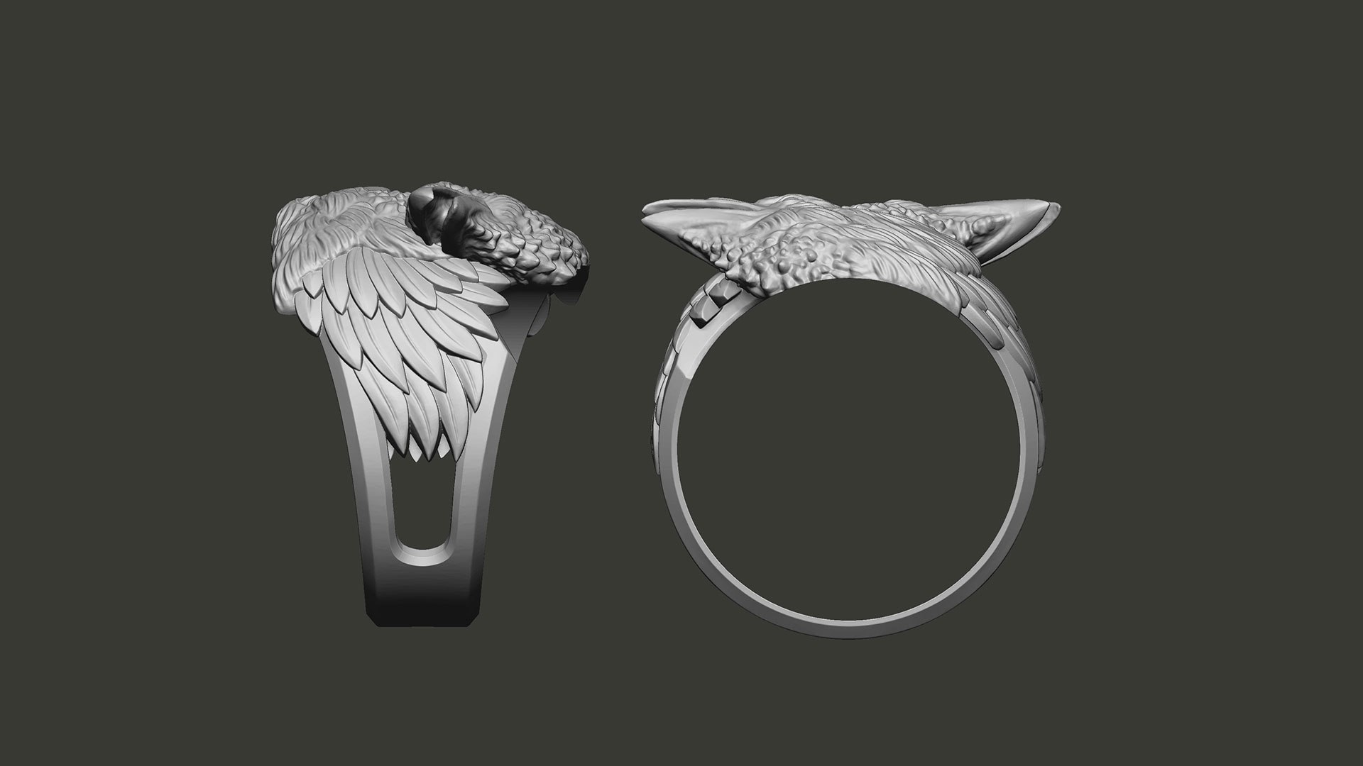 3D Two Ravens Viking Ring Jewelry 3D - TurboSquid 1881190