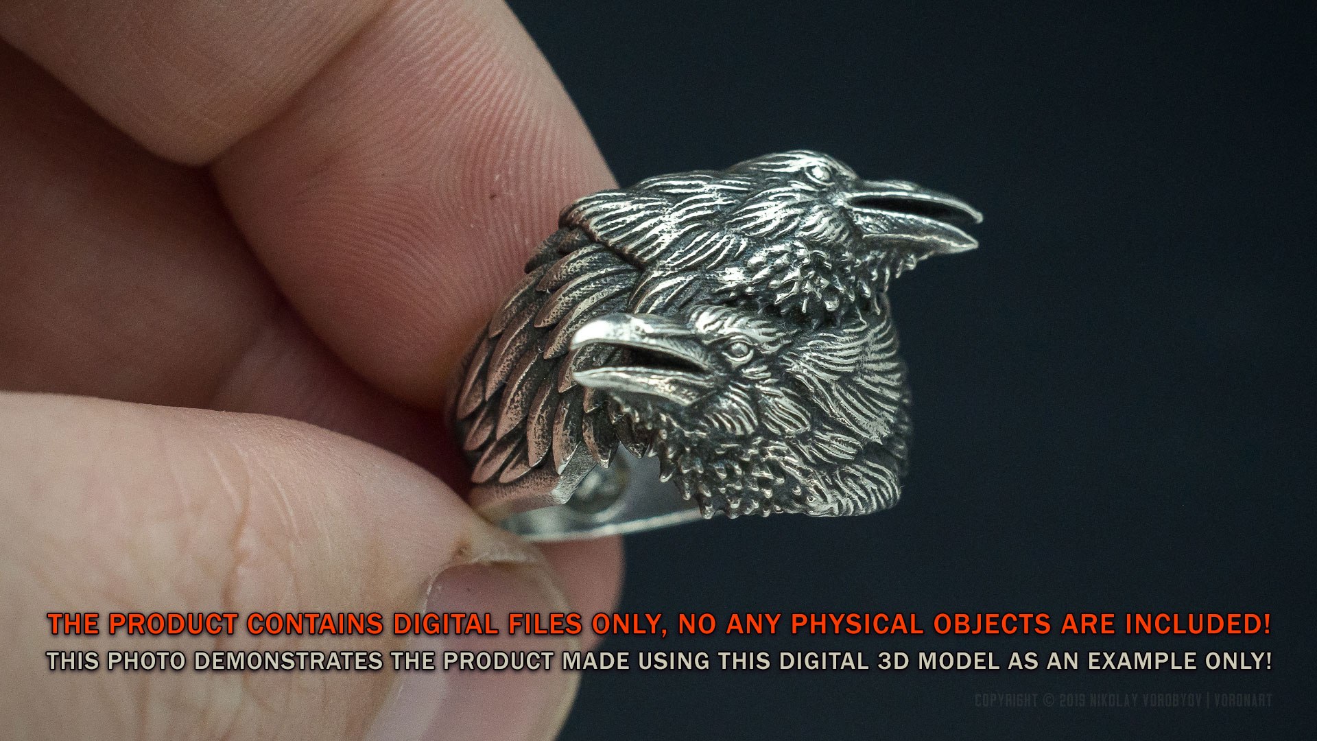 3D Two Ravens Viking Ring Jewelry 3D - TurboSquid 1881190