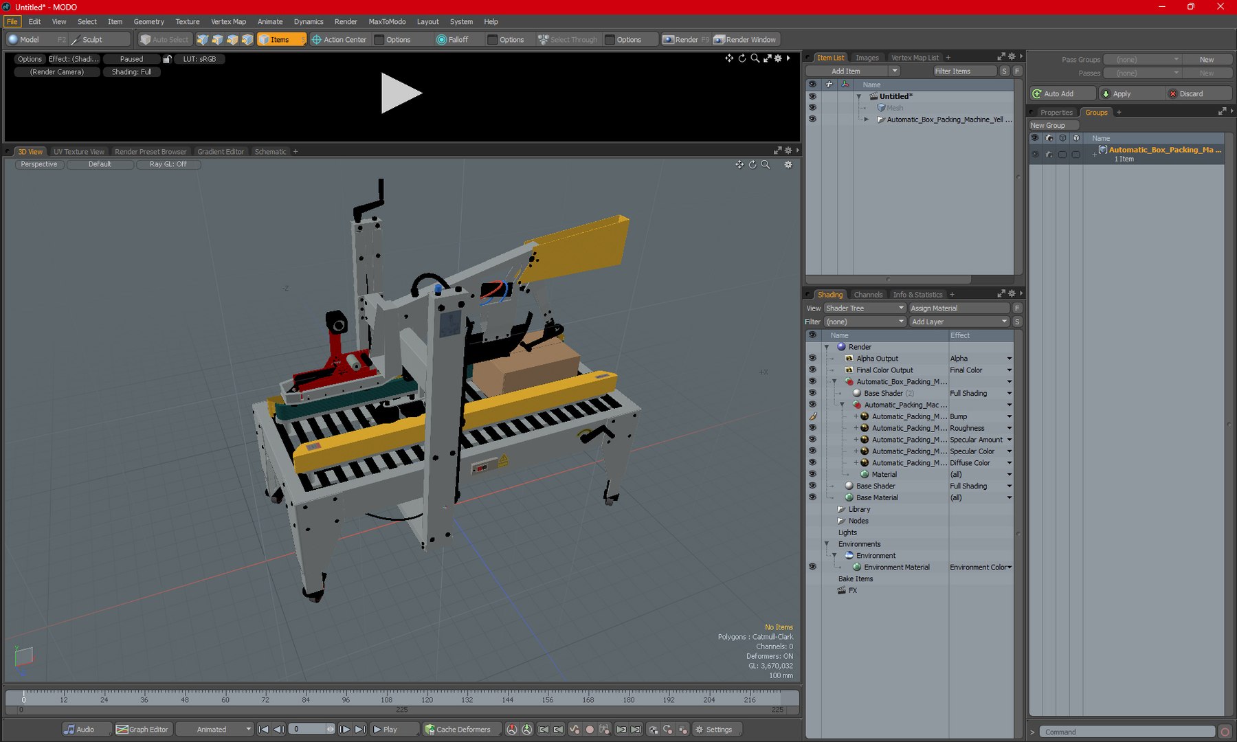 3D Automatic Box Packing Machine Yellow - TurboSquid 2089651