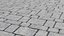 Cobblestone Sidewalk with Concrete Kerb Set Gray