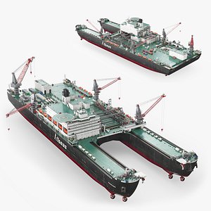 Allseas Pioneering Spirit Offshore Construction Vessel Rigged 3D model