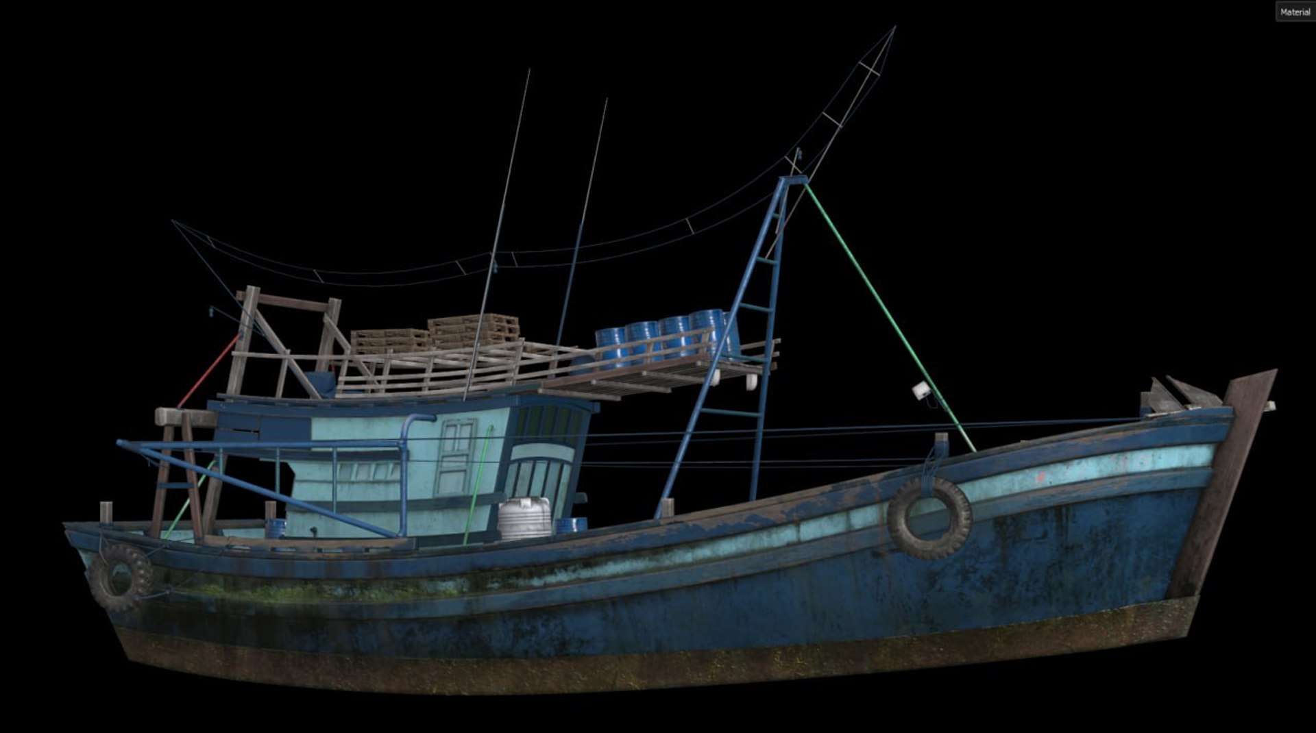 3D Trawler Fishing Vessel LOD Game Ready Rigged - TurboSquid 2237295