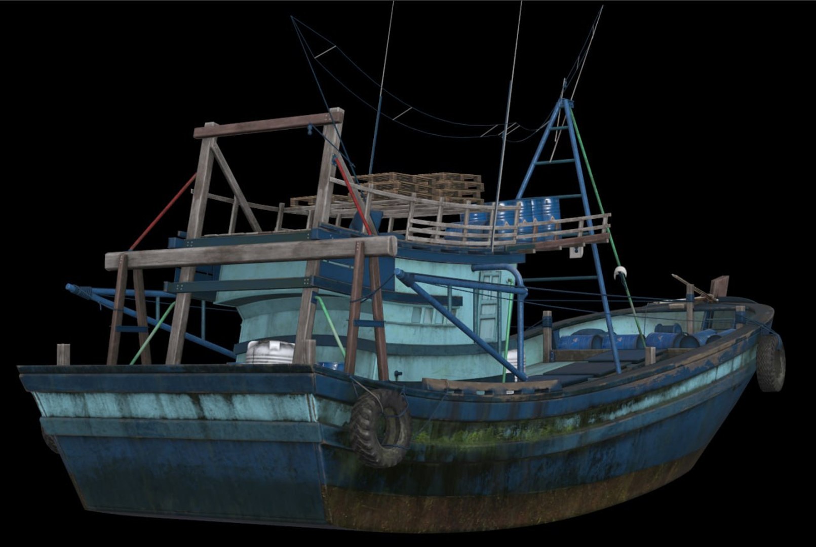 3D Trawler Fishing Vessel LOD Game Ready Rigged - TurboSquid 2237295