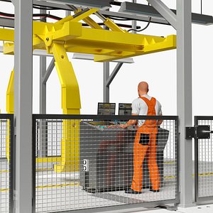 Automatic Vehicle Body Conveyor and Worker