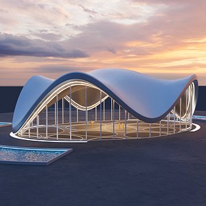 Parametric Exhibition Wavy Pavilion 01 3D model