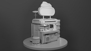 3D Hot Dog stand model