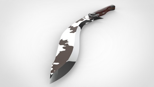 modelo 3d arma machete cuchillo mango de acero metálico cuerpo a