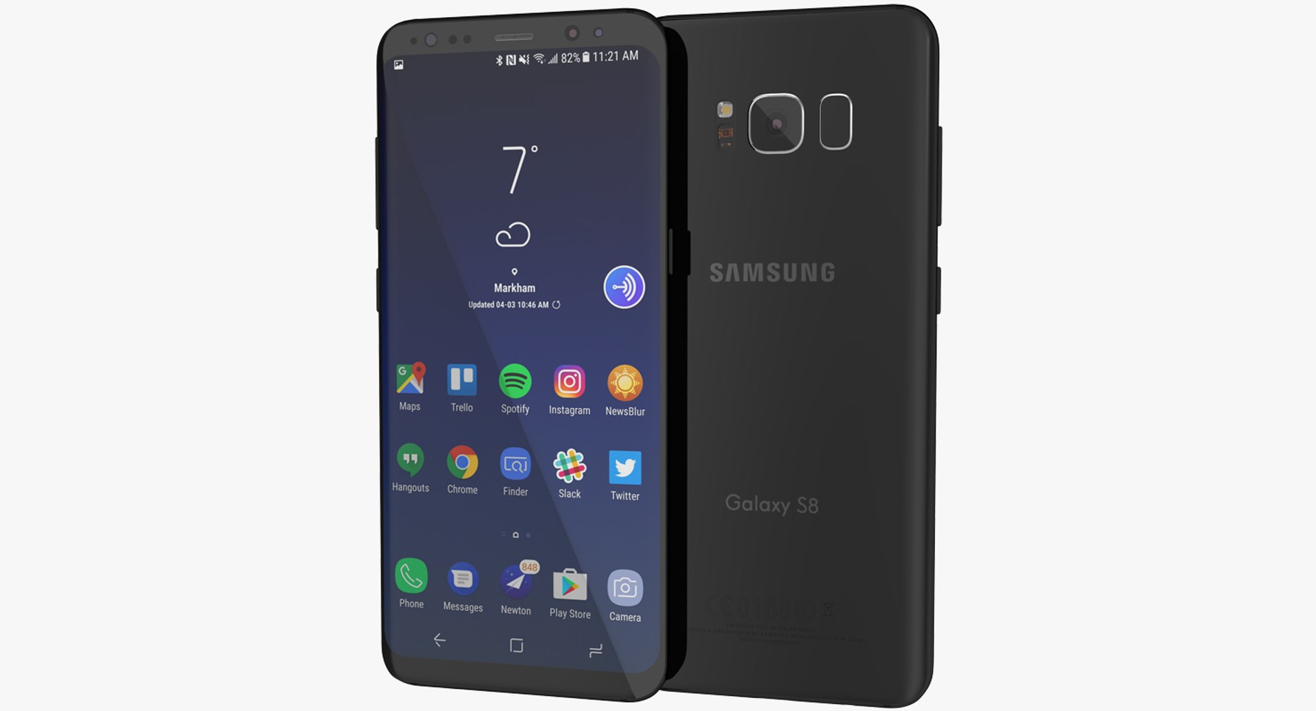 Samsung Galaxy S8 Midnight Black 3D Model 3D model preview