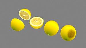 Cartoon rotten fruit - lemon and piece 3D