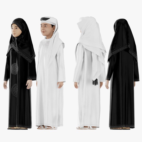 3D Arab Girl with Arab Boy