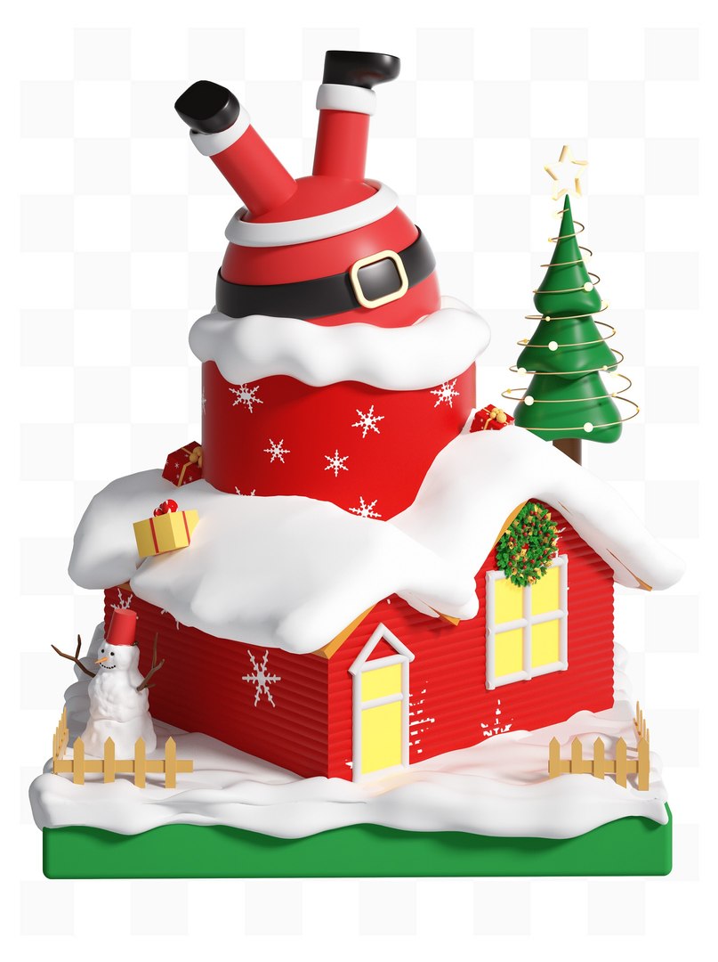 3D Three-dimensional Christmas Model - TurboSquid 2049344