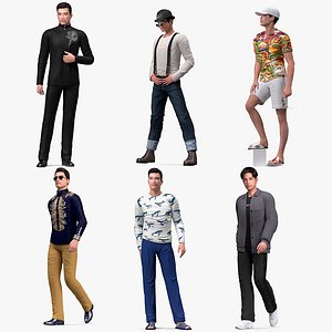 Rigged Asian Men Collection 4 for Cinema 4D 3D model