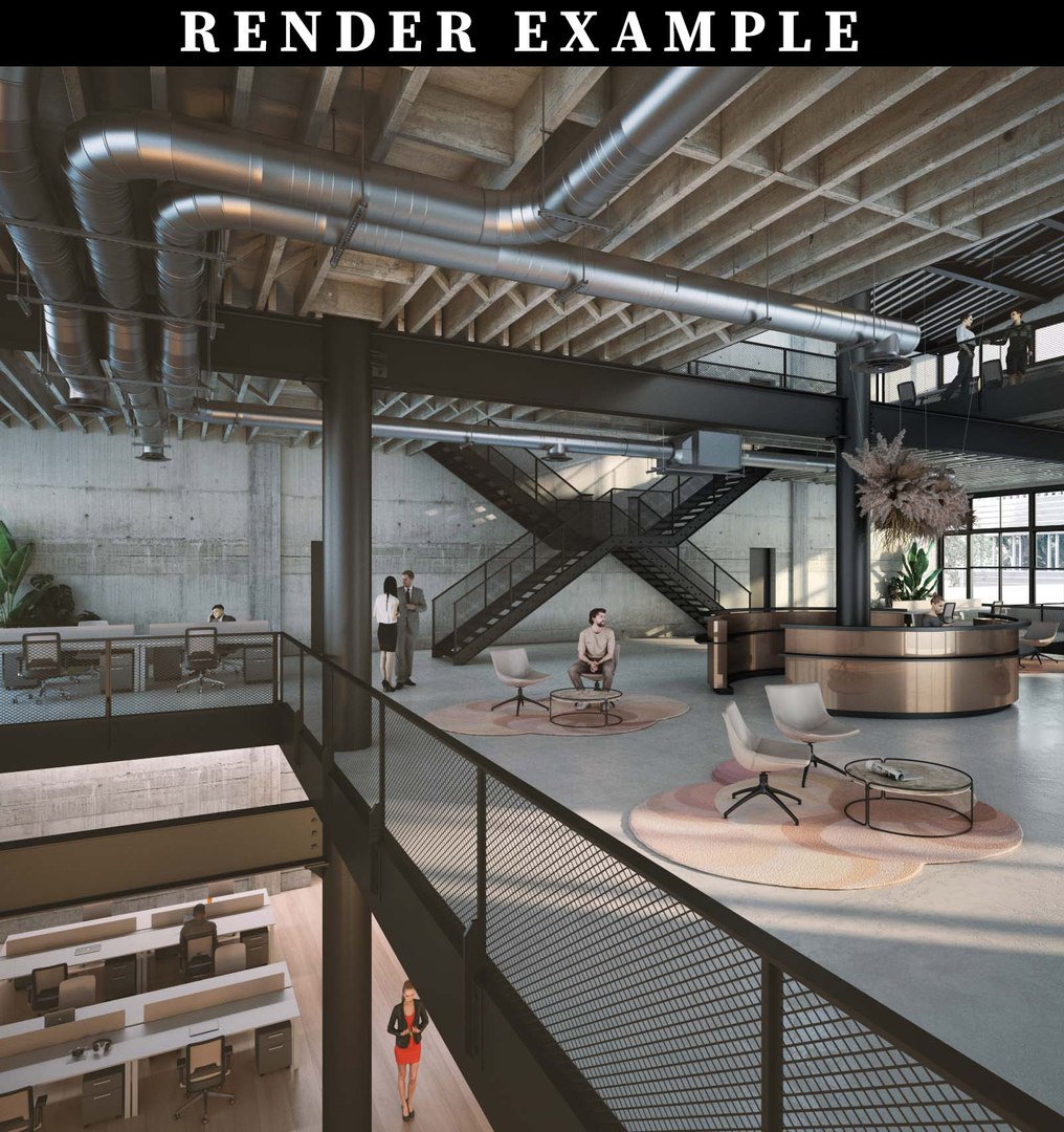 Factory Office Loft - no materials 3D model - TurboSquid 1948624