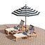 Beach umbrella and chaise longue set 8