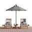 Beach umbrella and chaise longue set 8