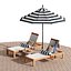 Beach umbrella and chaise longue set 8