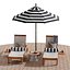Beach umbrella and chaise longue set 8