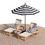 Beach umbrella and chaise longue set 8