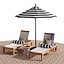 Beach umbrella and chaise longue set 8