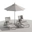 Beach umbrella and chaise longue set 8
