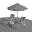 Beach umbrella and chaise longue set 8