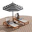 Beach umbrella and chaise longue set 8