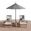 Beach umbrella and chaise longue set 8