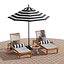 Beach umbrella and chaise longue set 8
