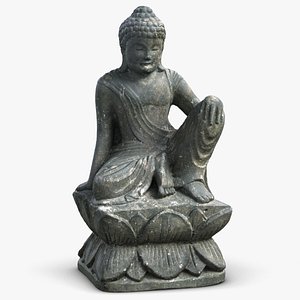 sculpture buddha monk 3 obj