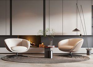 3D Modern single sofa model