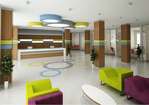 modern lobby meeting room 3D model