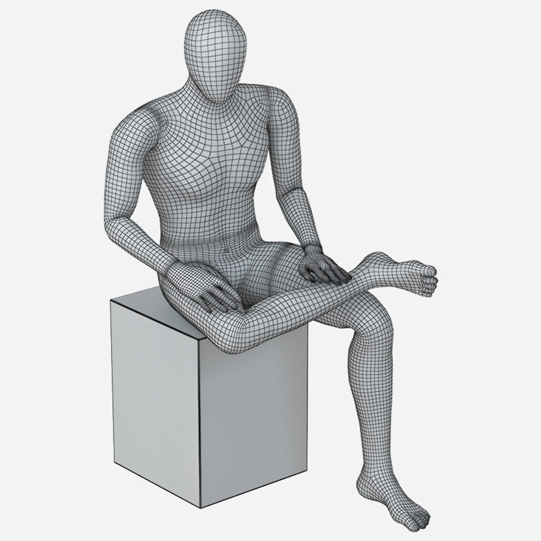 Abstract male mannequin sitting 3D model - TurboSquid 1352319