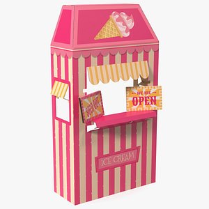 3D Ice Cream Booth Cardboard Stand model