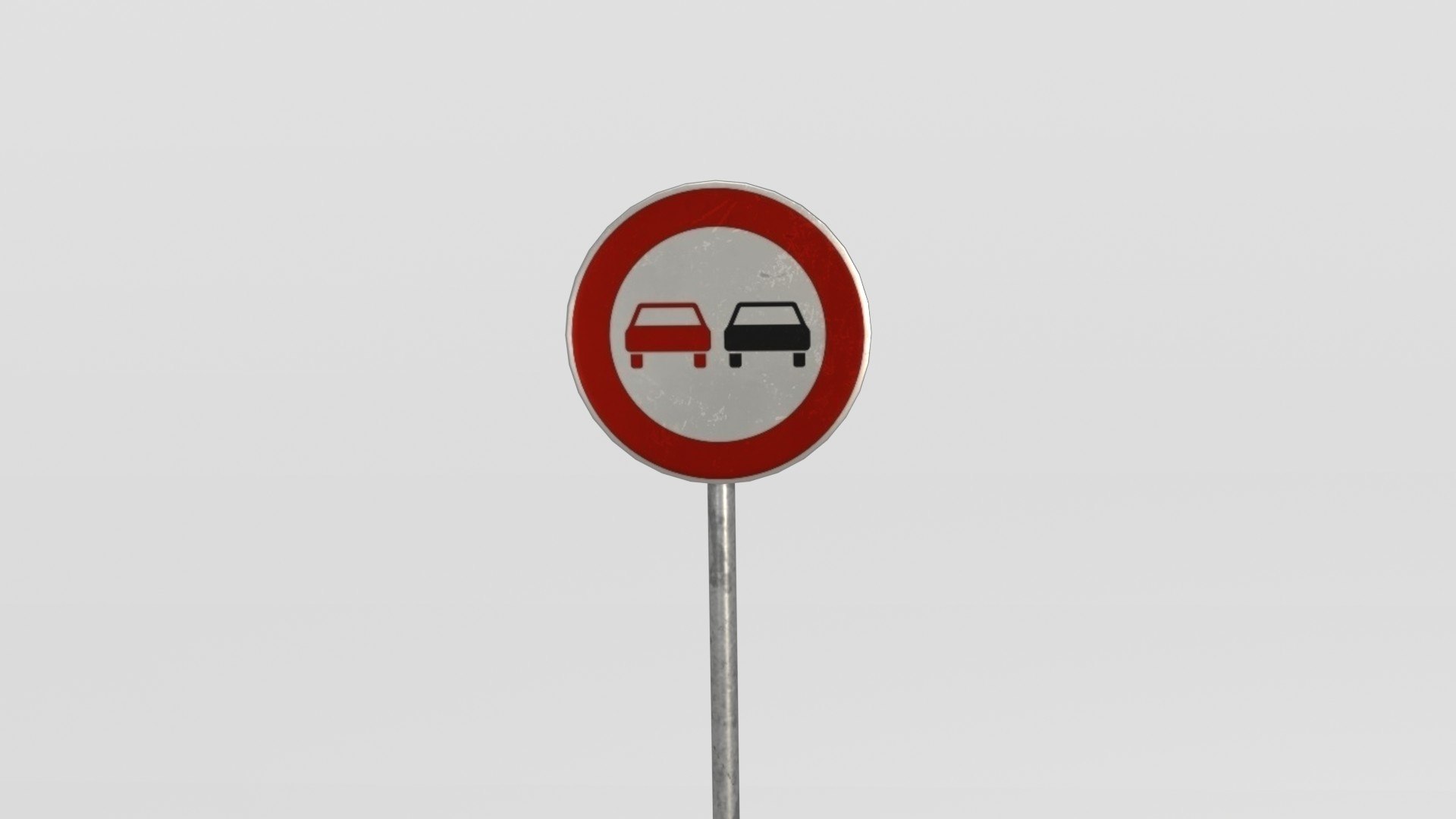 3D Model Traffic Sign No Overtaking - TurboSquid 2144639