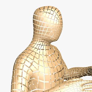 Animated Golden Plate Figure Polygon Dance model