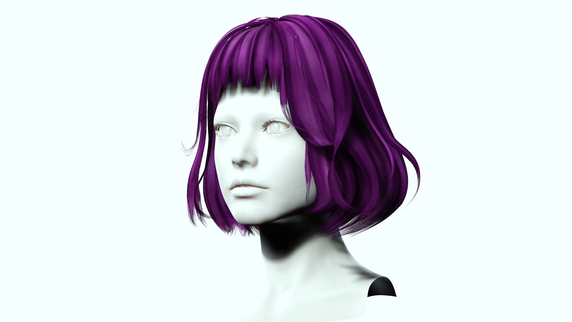 Short Hair -Blunt Bangs Style 3D Model - TurboSquid 2226756