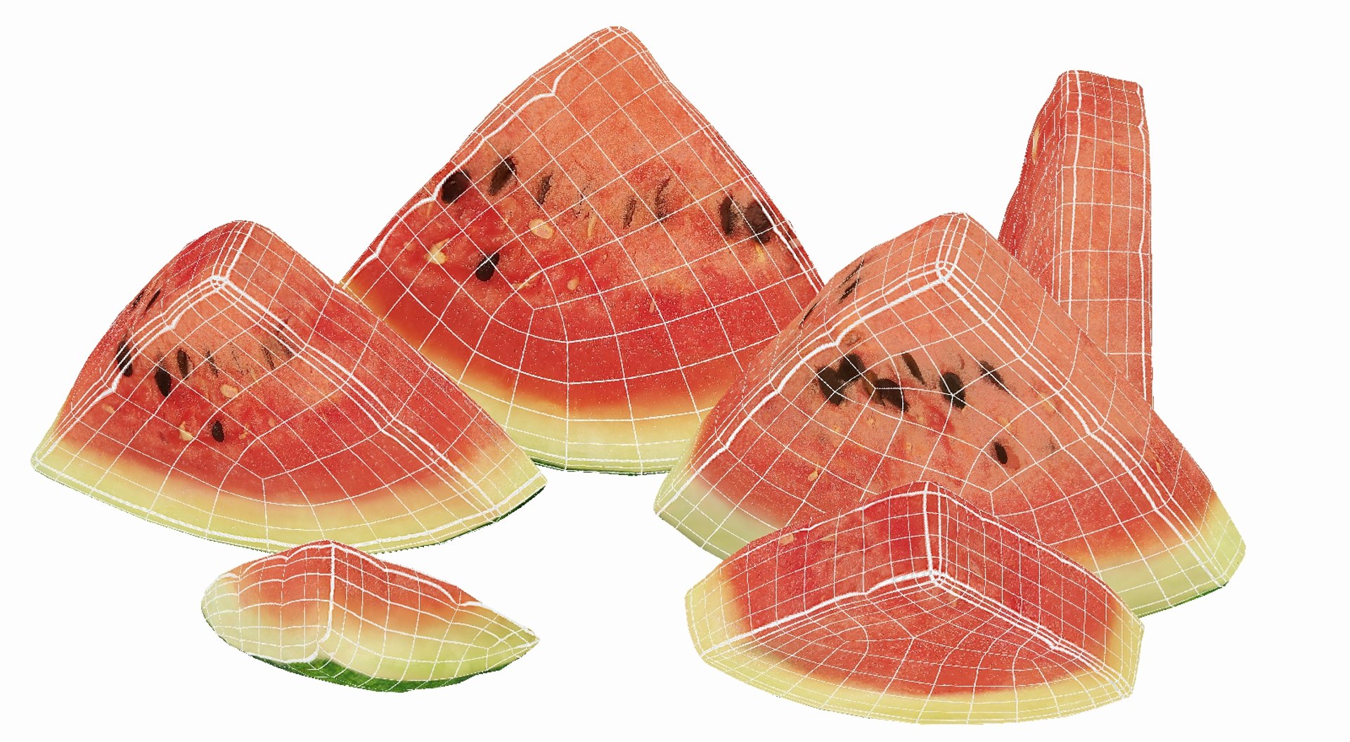 Sliced Watermelon Set 6 Pieces 3D model https://p.turbosquid.com/ts-thumb/CR/SVB4s0/NC/wireframe_01/jpg/1695684257/1920x1080/fit_q87/586767fc4567f5da9fac18db0dc5baf0d110f2e6/wireframe_01.jpg
