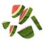 Sliced Watermelon Set 6 Pieces